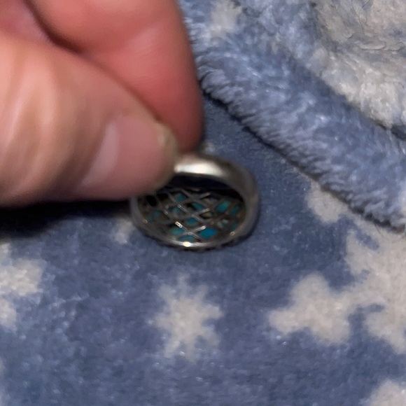 Loose turquoise stone basket ring - Picture 3 of 4